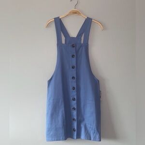 Blue Button-Down Overall Dress